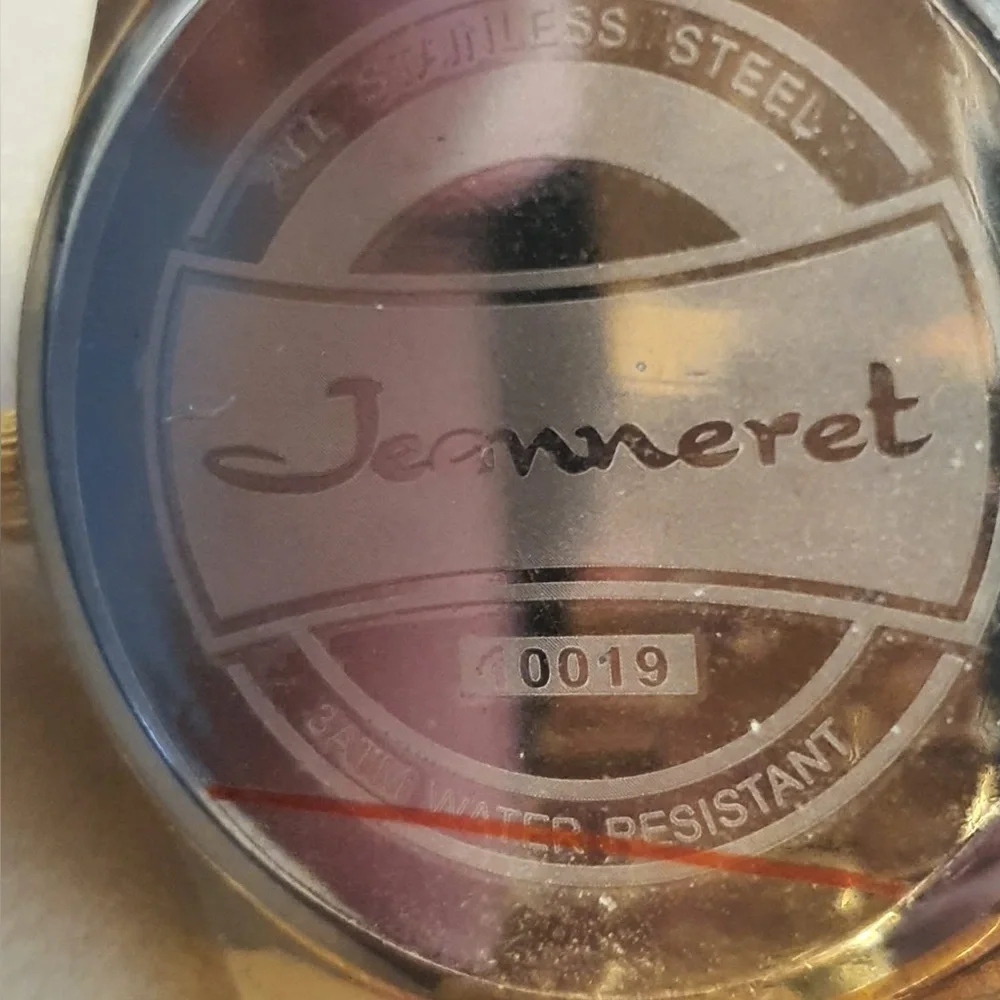 🦋10/$20🦋 Jeanneret Goldtone/Pink Rhinestone Stainless Steel Women's Watch.